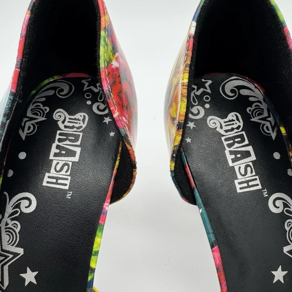 BRASH Karah D'orsay Stiletto Floral Heels Women US sz 7.5 Multicolor Pointy Toes
